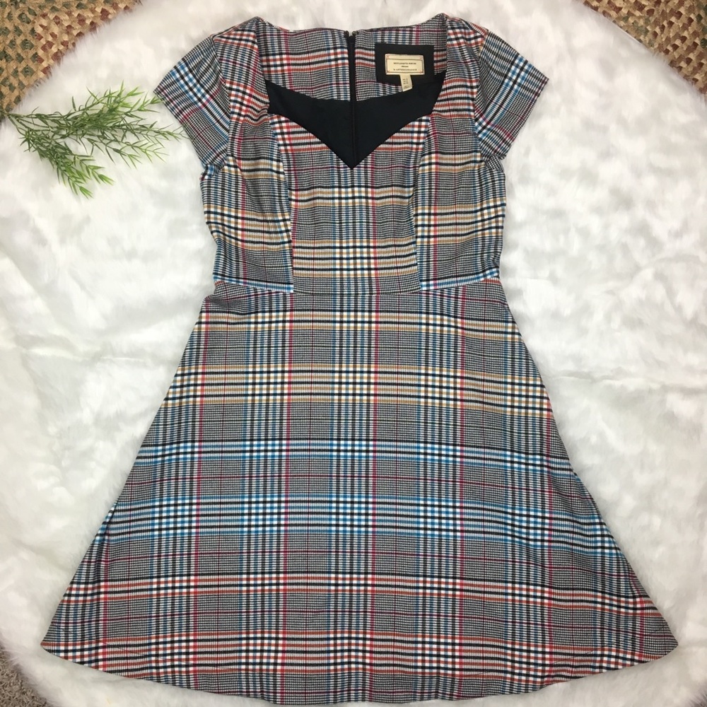 Anthro moulinette Souers Finley Plaid Dress US 12
